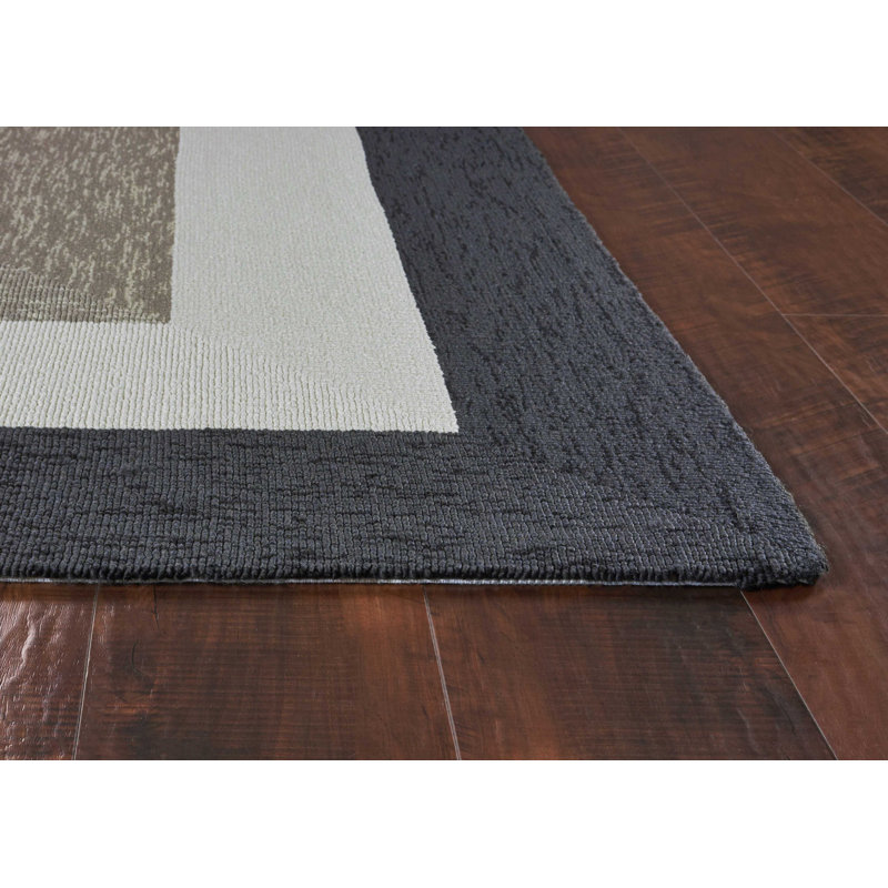 2' X 3' Uv Treated Polypropylene Charcoal Accent Rug