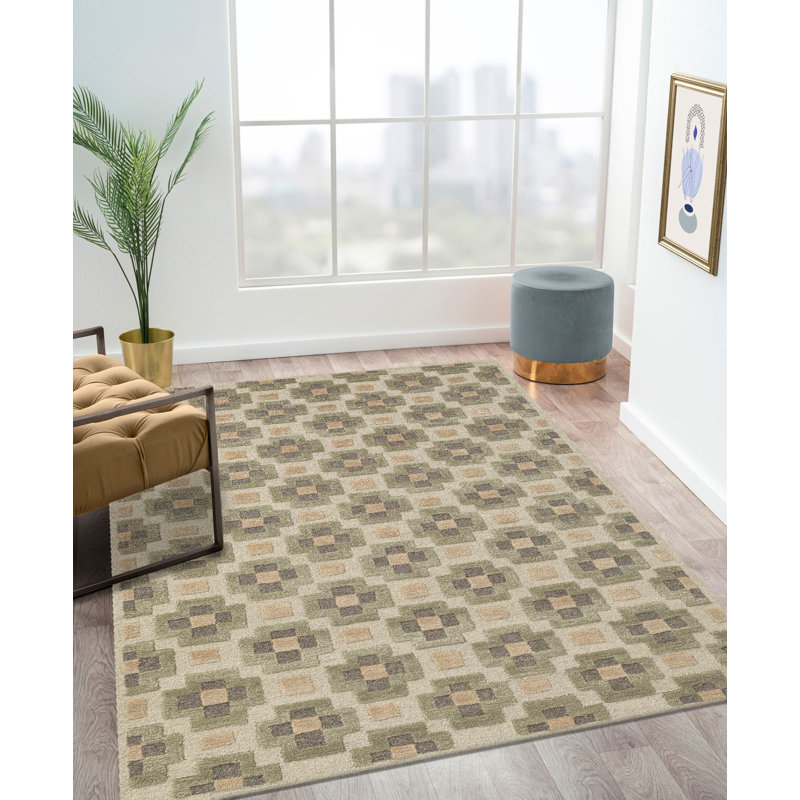 Retro Area Rug, Rectangle 7'9" x 9'9"