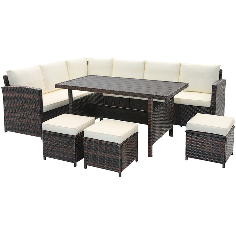 Aavya 9 - Person Modular Patio Conversation Set with Cushions