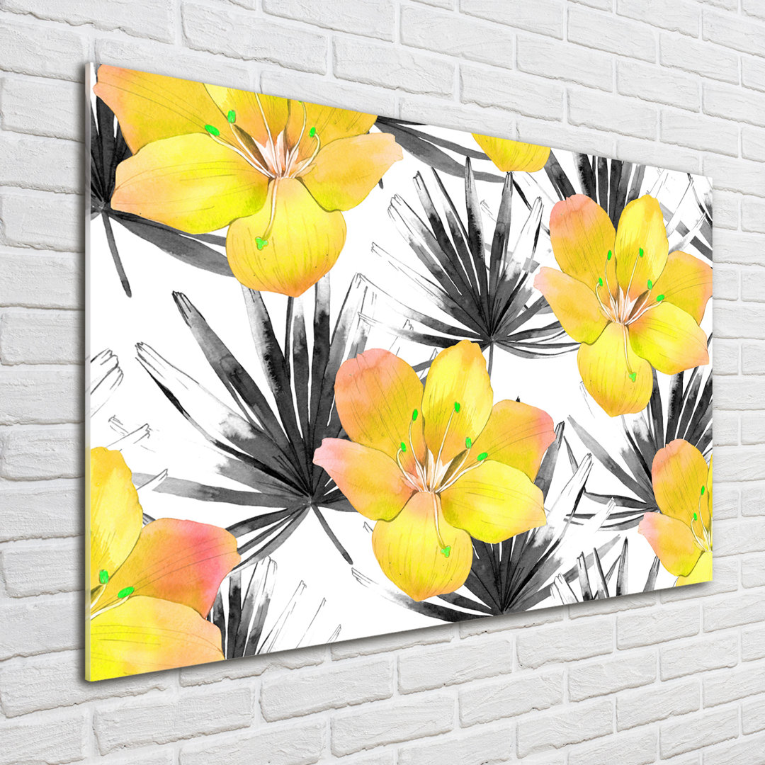 Tropical Flowers - Unframed Art Prints on Glass