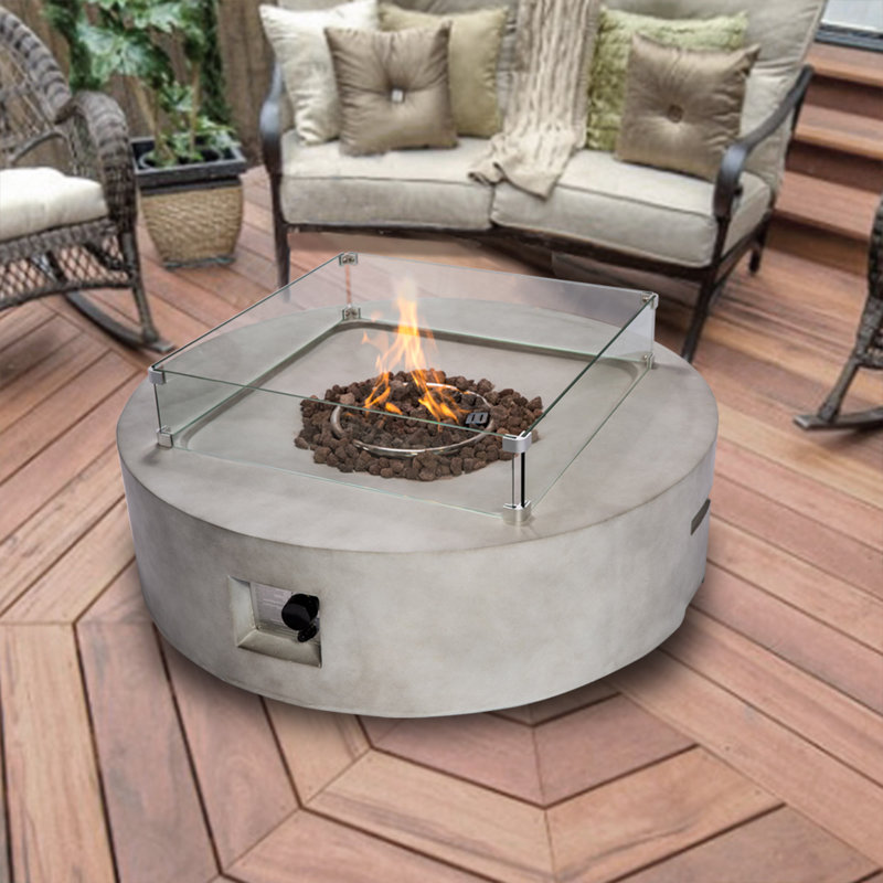 Hood Round Concrete Propane Smokeless Fire Pit