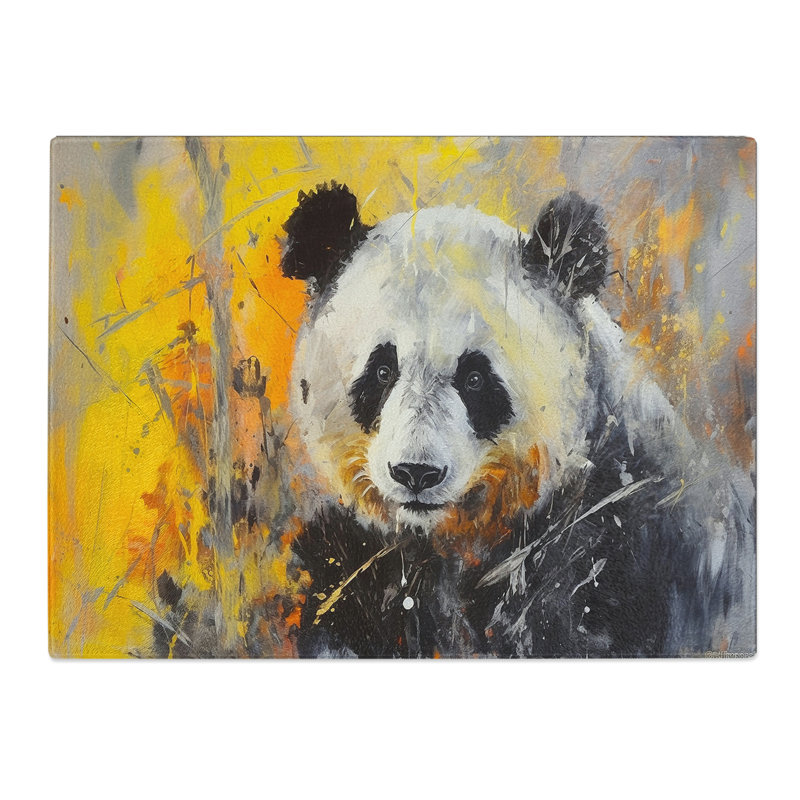 Panda Gestural  Glass Chopping Board