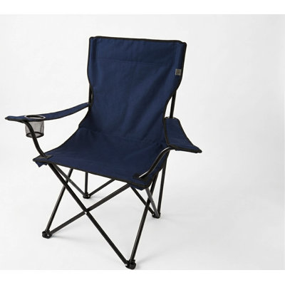 20" x 20" Blue Folding Camping Chair with Cup Holder & Carry Bag – Portable Outdoor Seating