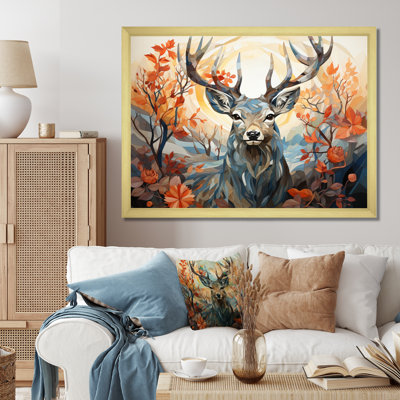 Cerf gracieux fauve géométrique II - impression