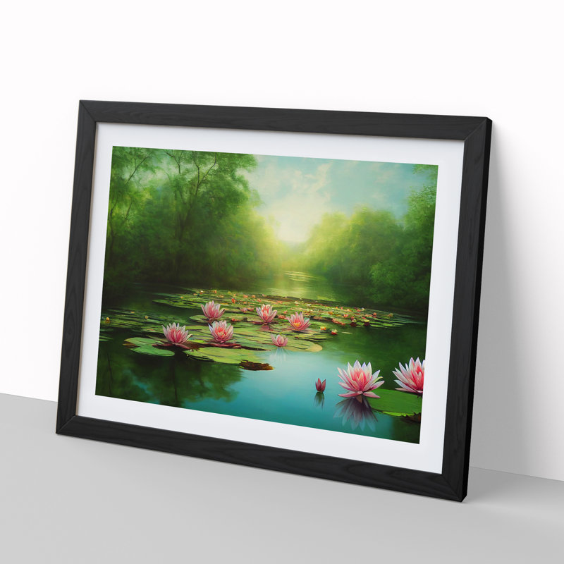 Special Water Lily Pond - Framed Print, Black Frame, 25cm H x 34cm W