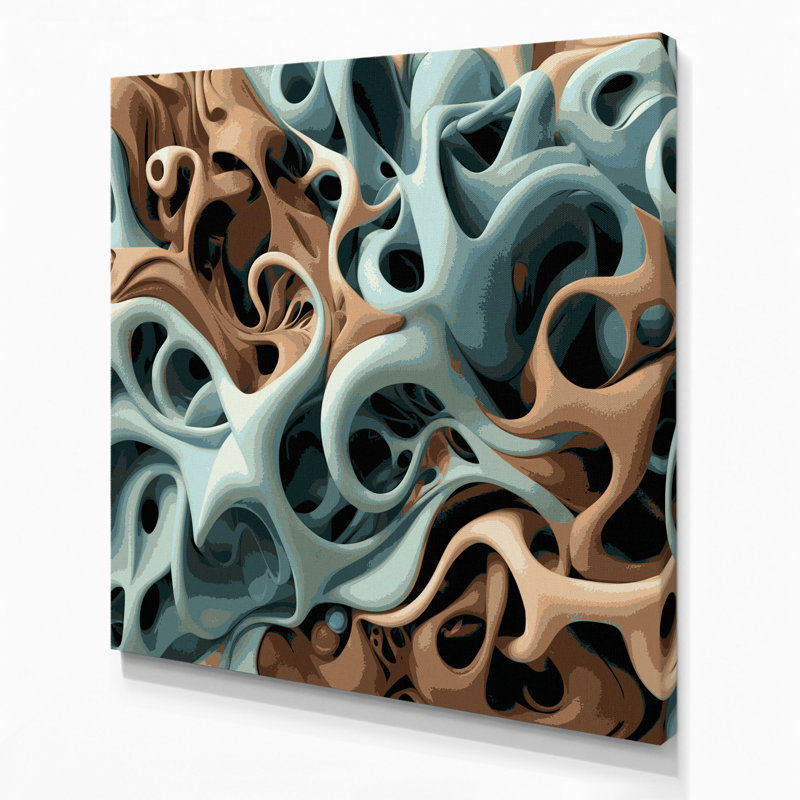 Art mural sur toile Biomorphic Abstraction 22, H 8 po x l 8 po