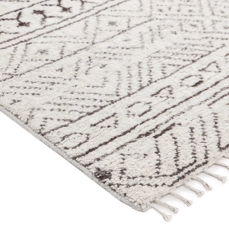 Thomas Moroccan Area Rug in Gray, Rectangle 5' x 8'