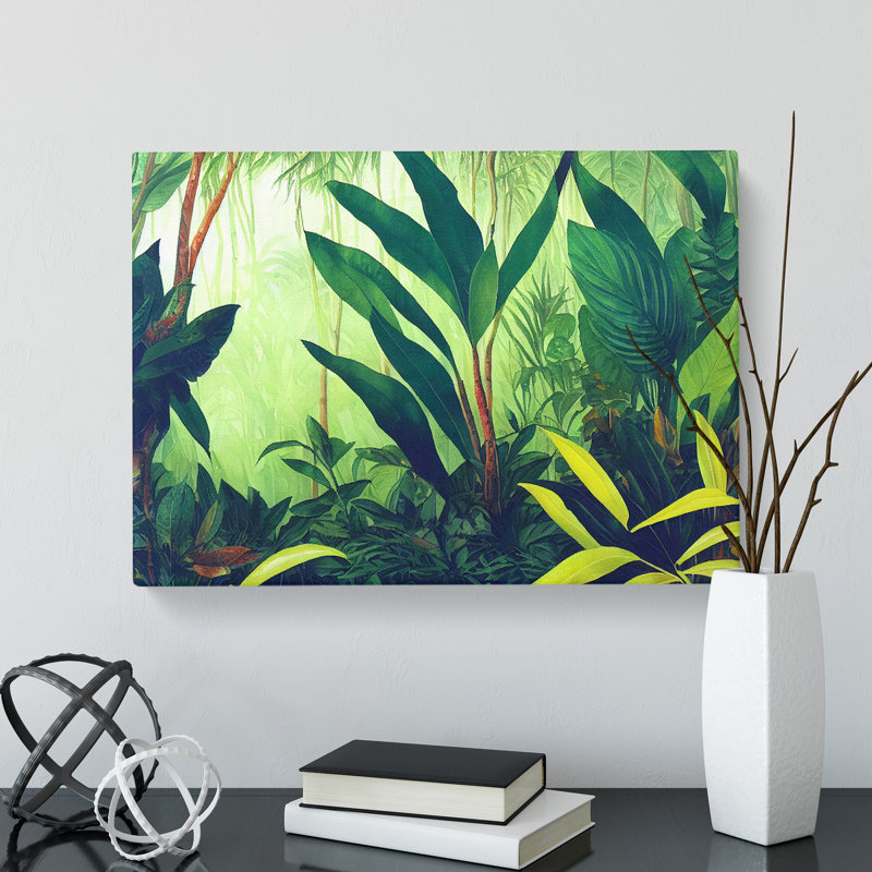 Watercolour Jungle Vol.3 - Wrapped Canvas Painting, 35cm H x 50cm W x 3cm D