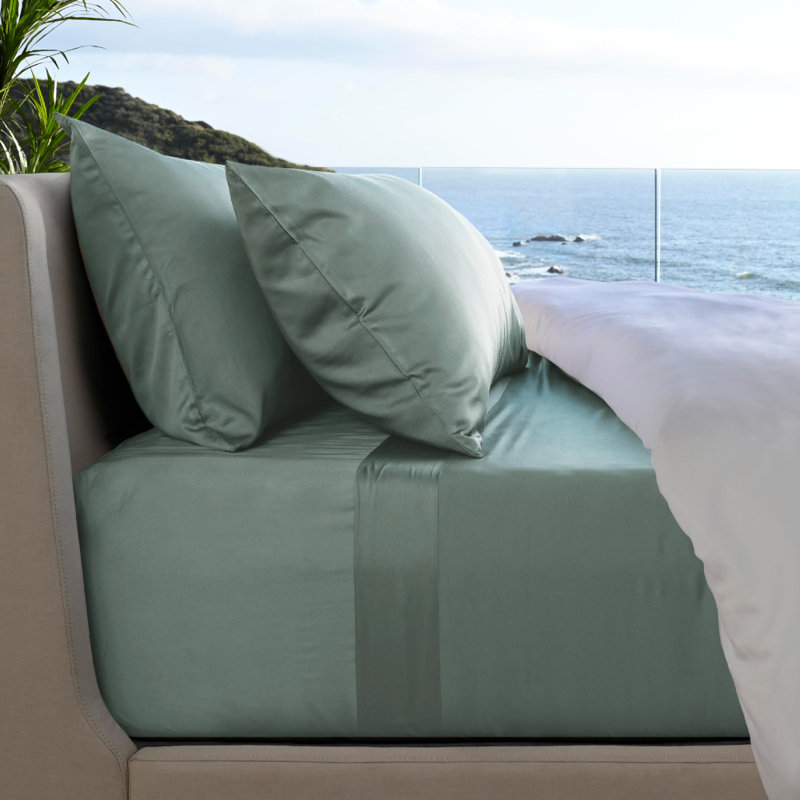 Bamboo Sateen Sheet Set, Ocean Mist, Split king