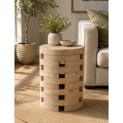 1-oiece Aren Round Stool/Side table (piece of 1)