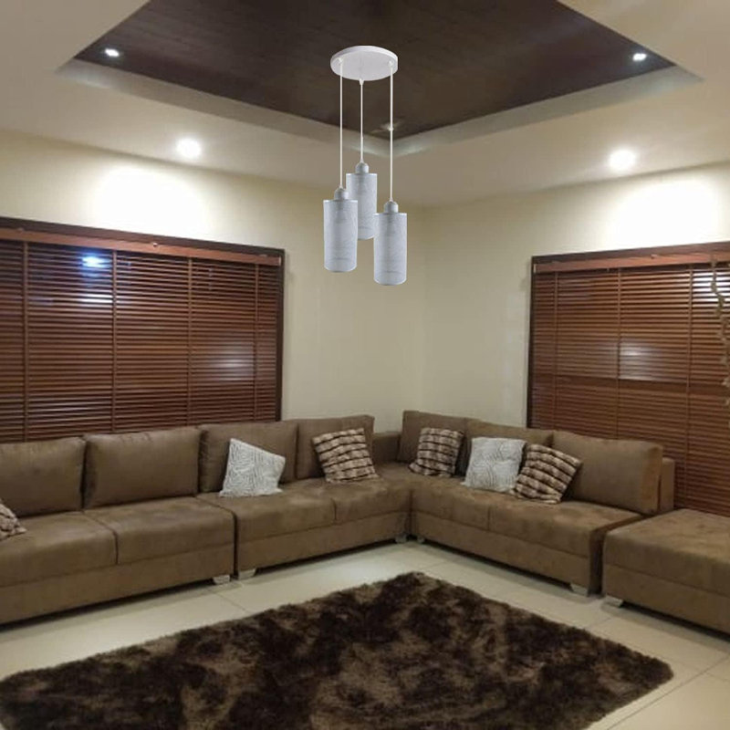 Anthonie 3 - Light Brushed Silver Pendant