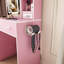 Ensemble de coiffeuse maquillage avec miroir et tabouret, coiffeuse pour petites chambres, rose
