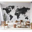 Papier peint carte du monde - carte en noir et blanc-1024570858