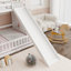 Lit superposé simple au-dessus de double en bois massif avec glissade, escalier de rangement et garde-corps de sécurité-1021637107