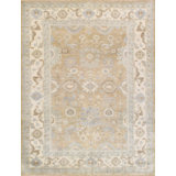 Canvello Oushak Hand-Knotted L. Gold Lamb's Wool Area Rug- 9'1" X 11'11"