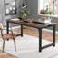 Aalderk Solid Wood Top Metal Base Computer Desk-753230084-753230085