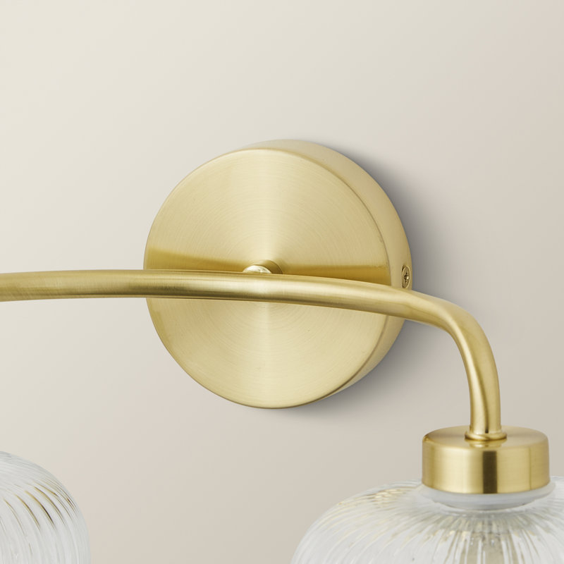 Rawdha Glass Armed Sconce, Gold, No