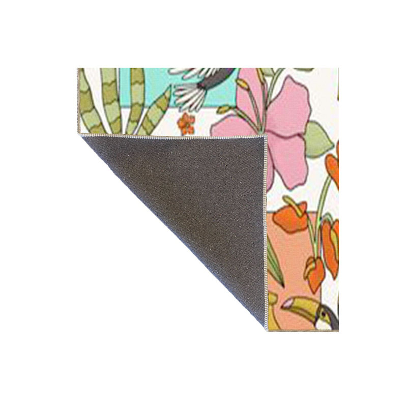 Bird Animal Patterned Woven Base Rug, Square 3'3" Rug Pad Included