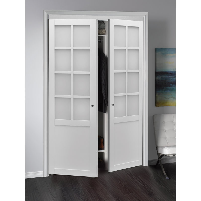 Porte pivotante en verre Provincial avec quincaillerie d'installation, 72 po x 80 po