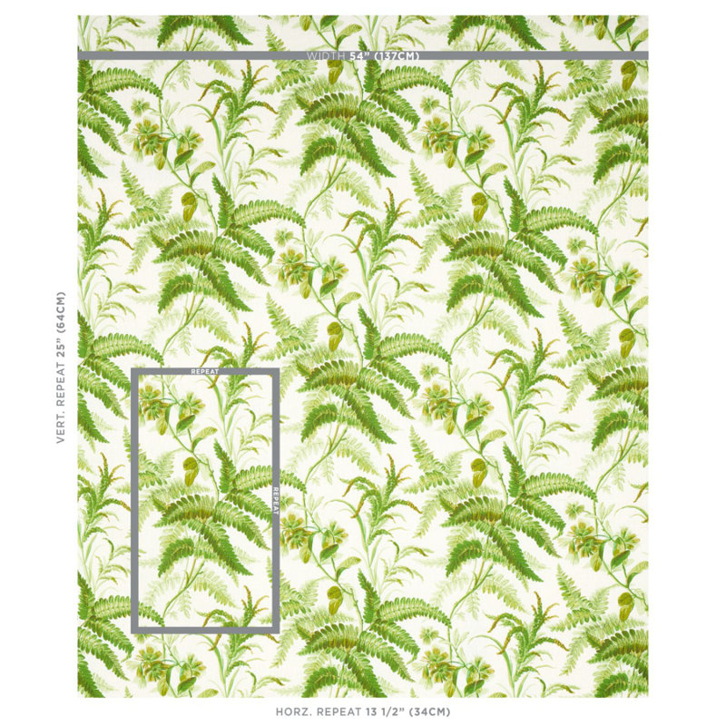 Tissu en lin Myers Fern, Tropical