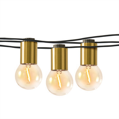 Glow Globe Edison LED Waterproof Outdoor 12 Bulb String Lights, 312"