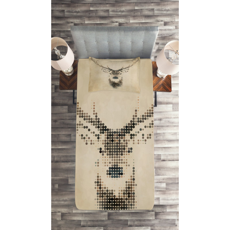 Rustic Polyester Coverlet, Twin Bedspread + 1 Sham
