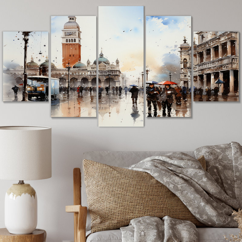 Italie, Italie, San Marco II, reproduction d'art mural - 5 panneaux