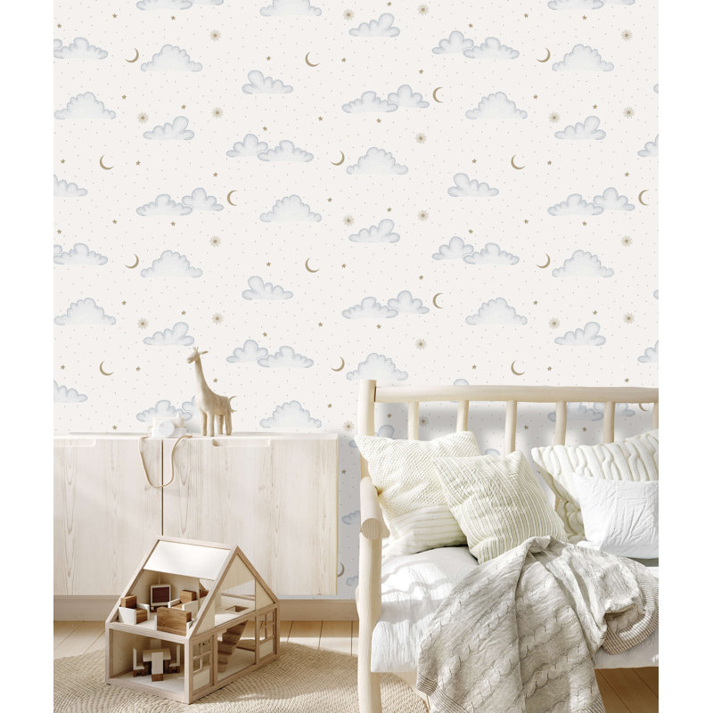 Papier peint Moonlit Mist, Blanc