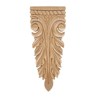 5-7/8 in x 2-1/2 in x 7/8 in Unfinished Wood Onlay Wood Applique