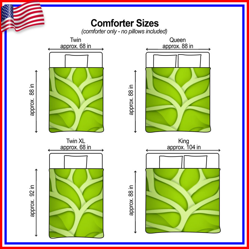 Leaf Pattern Green Comforter, Twin