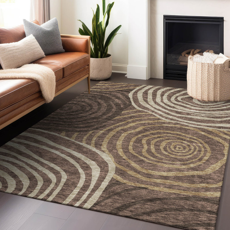 Premium Machine Washable Prisco Fudge Rug, Rectangle 10' x 14'