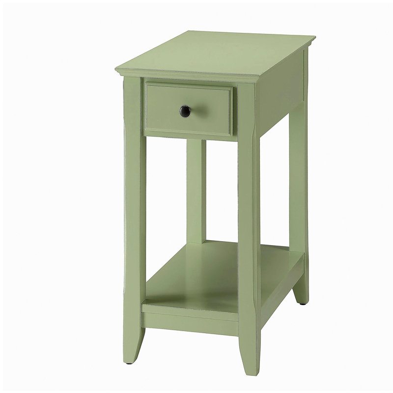 Accent Table with Bottom Shelf, Green