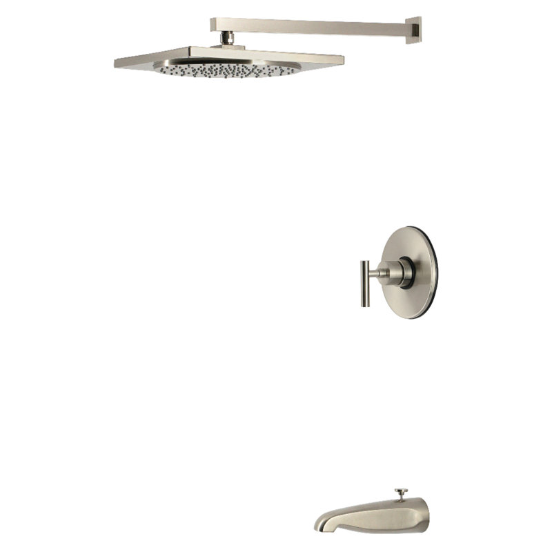 Kingston Brass Manhattan Single-Handle Pressure Balanced Tub and Shower Faucet, Brushed Brass