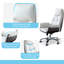 Chaise de bureau blanche et brune en cuir microfibre réglable et alliage d'aluminium