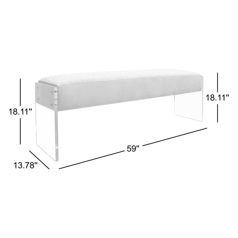 Tribecca Upholstered Bench, White