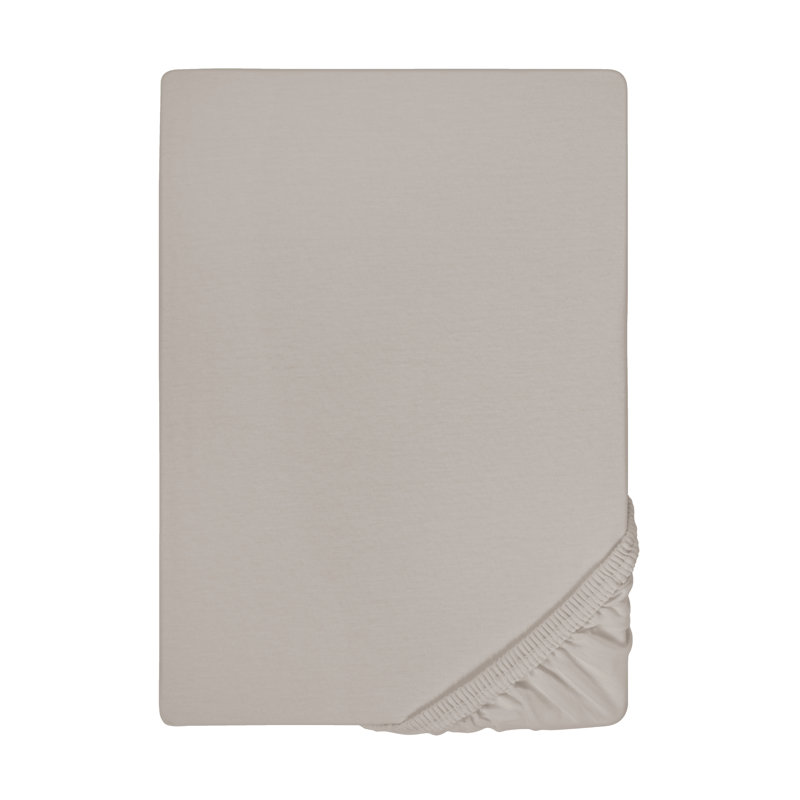Cotton Blend Jersey Knit Fitted Sheet, Storm grey, 140-160 x 200-220 cm