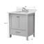 Meuble-lavabo de 76 cm (30 po), armoire de rangement de salle de bain avec cadre en bois massif, comptoir de toilette autoportant avec lavabo gris