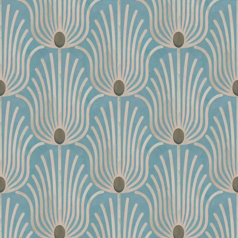Plume Carlyle - Papier peint, Bijou bleu, Papier de qualité supérieure, Non-Pasted