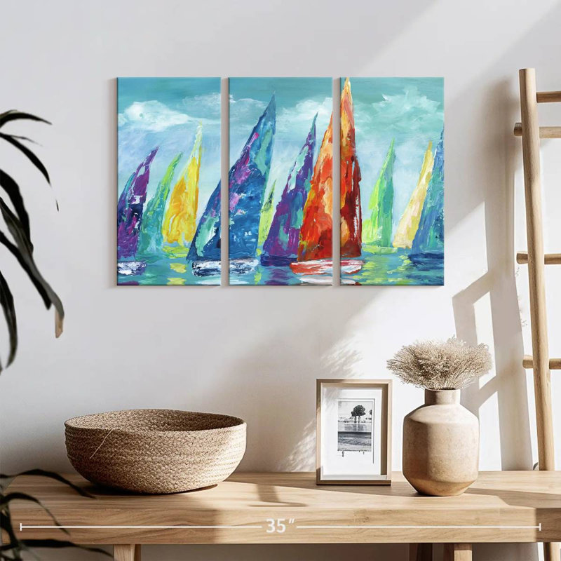 Mehar Fine Day Sailing II, 32" H x 50" W