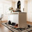 Modern Closet Island With Stone-Textured Top & Built-In Power Outlets-548381887