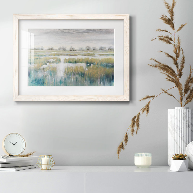 " Marshland View V ", White, 14" H x 20" W x 1.5" D