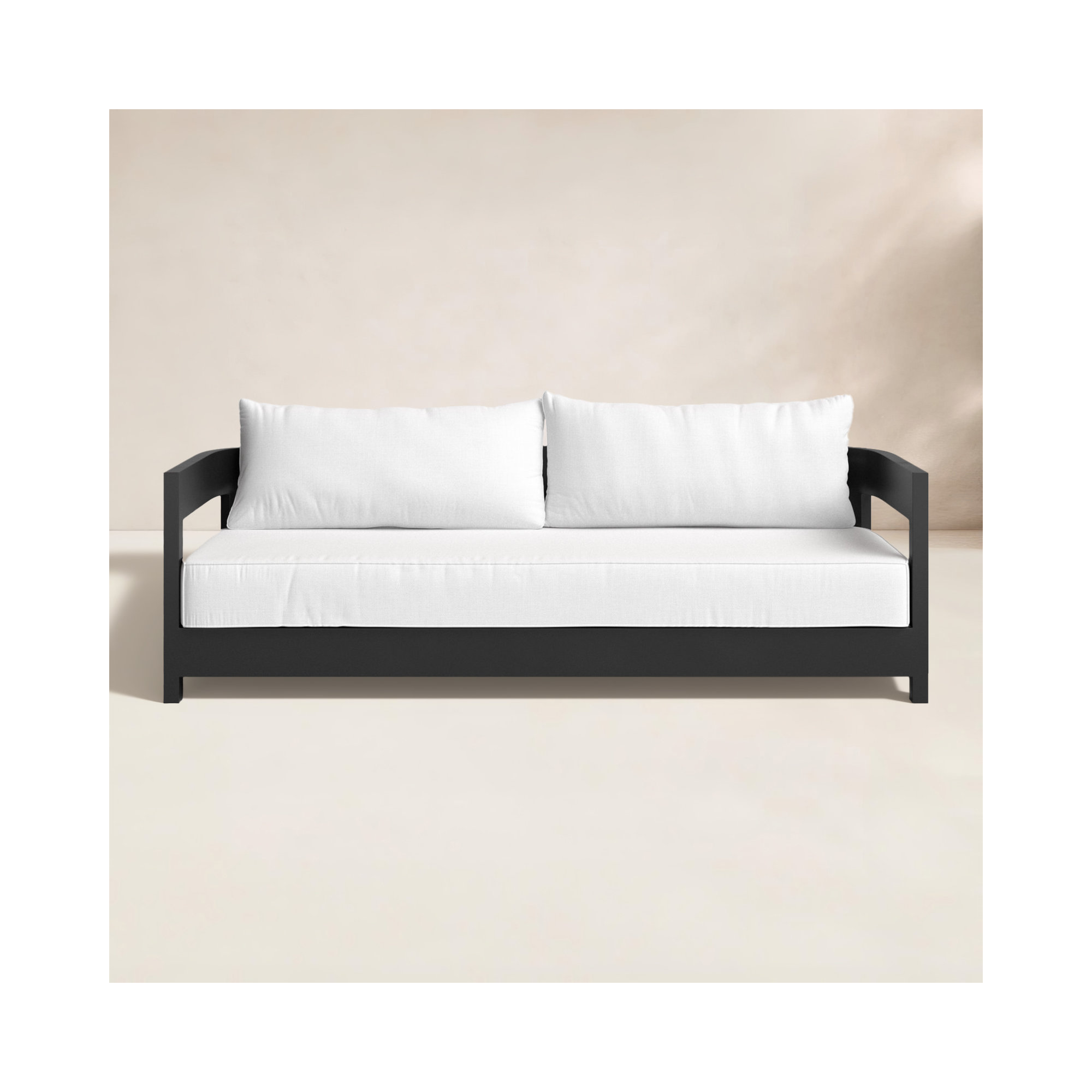 Everlee 80'' Metal Outdoor Sofa, White