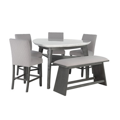 Banc de bar gris Jasmine