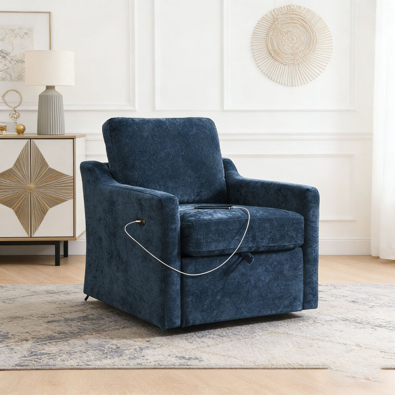 Fauteuil demi-tonneau en chenille, Marine