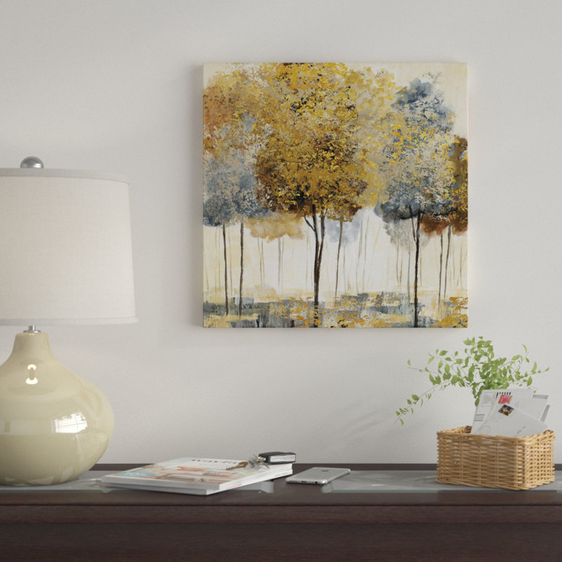 " Metallic Forest I " by Nan, 18" H x 18" W x 1" D, Wrapped Canvas