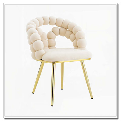 Modern Velvet Dining Chair with Bubble Back