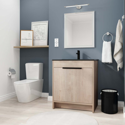 Meuble-lavabo autoportant avec lavabo en céramique