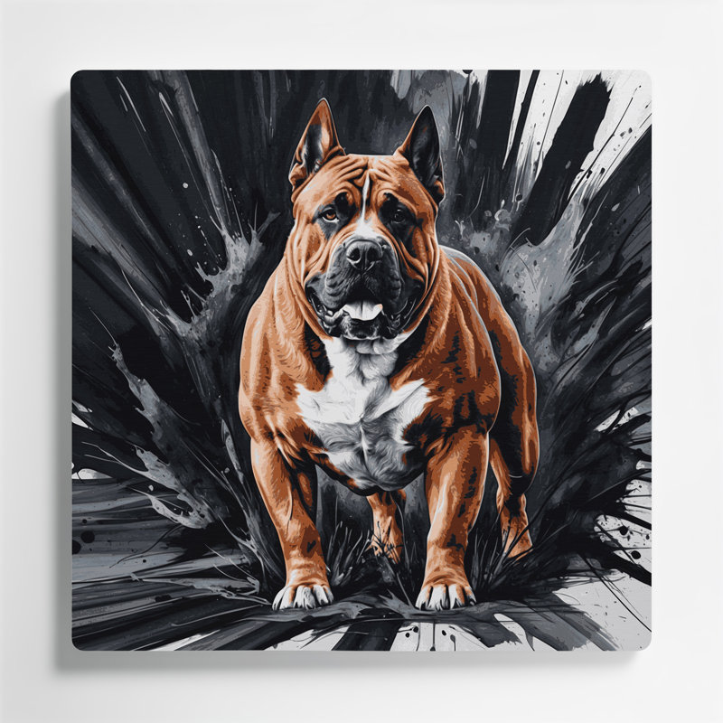 «Dogs Boerboel», art mural en métal gris, H 8 po x l 8 po