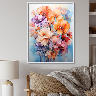 Pensées Représentation multicolore acrylique sur toile III
