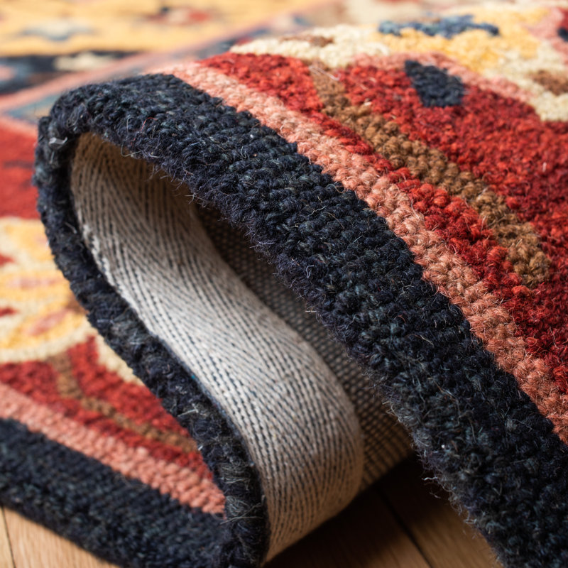 Hand Tufted Wool/Cotton/Latex Oriental Rug in Red/Gold, Square 7'